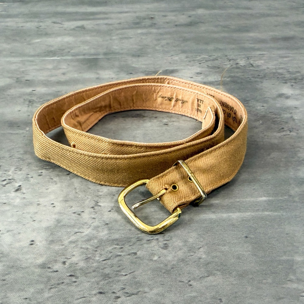Vintage VTG Y2K 2000s 00s Tan Brown Suede Leather Belt Brass Buckle Boho